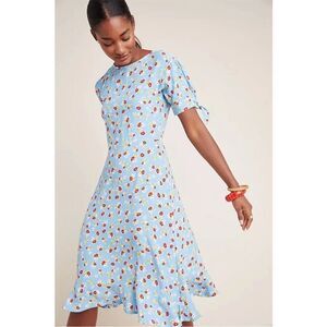 FAITHFULL THE BRAND | Erin Blue Jasmin Floral Midi Dress Women’s Size 4